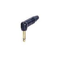 NEUTRIK NP2RX-B-D Phone Connectors 1/4" MONO PLUG RX R/A BLACK/GOLD, BULK