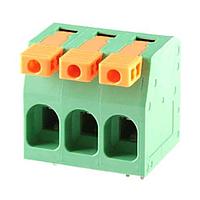 Same Sky (formerly CUI Devices) TBL-0016-1000-05GR-2OR Fixed Terminal Blocks 5 Poles, Screwless, Vertical, 3.50 Pitch, 24-16 (AWG), Terminal Block Connector