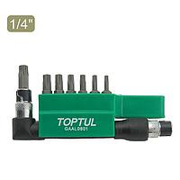 TOPTUL GAAL0801 8PCS 1/4 inch Hex Drive Star Tamperproof Bit Set (30mm)