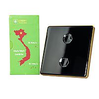 Công tắc cảm ứng BLE Premium 2 Nút hình vuông HUNONIC HNPRE02VD (màu Đen)