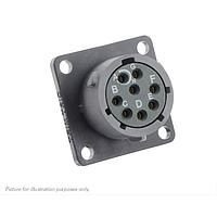 Eaton Souriau-Sunbank UTSX012D8S Receptacles Square flange receptacle, without backshell, with 8 female PCB contacts, IP68/69K in unmated conditions