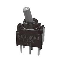 Nidec Components CFT2-1DC4-AW 超小型トグルスイッチ SPDT、ON-ON、3.8mmトグル、直角PC端子、0.4VA @ 25V DC