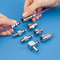 OMEGA FT-MCD13-04 Chrome-Plated Brass Quick Couplings 1/8 in Flow (1/4 in, Ferruless Compression, 1/8 in, Quick Coupling Female, Shutoff Coupling)