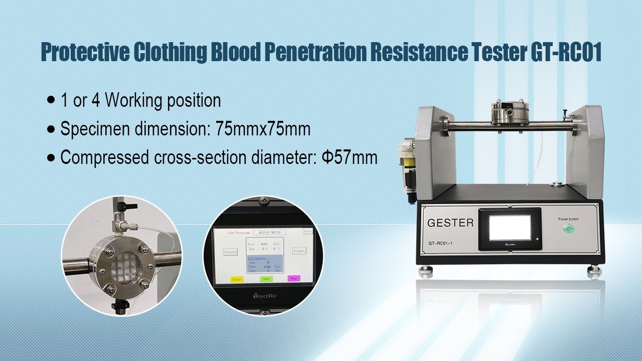 Protective clothing blood penetration resistance tester for synthetic blood testing
