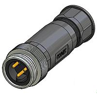 Amphenol CONEC 41-00004 Standard Circular Connector 2P 7/8 Plug Field Attach Axial