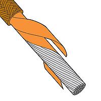 OMEGA HTMG-1CU-614S/C-50 Heater Wire, Low Outgassing Fiberglass over Mica Insulation (50 ft, 600 V, 14 AWG)