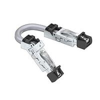 Cáp Cat 6a, Cat6A, RJ45 công nghiệp, đầu ra trên 45 độ đến đầu ra thẳng, 26AWG, 2.0m, mạ vàng 50u Amphenol Commercial Products DRPC21B003940