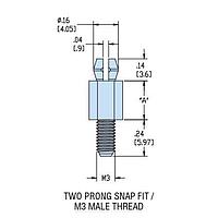 Heyco 10705 Threaded Support, Male HSCBS1-M3-14 NATURAL NYL PCB Support