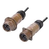 Đầu nối IP68 Bulk Head Receptacle CAT6a Kích thước vỏ 19 Mặt bích vuông Vỏ nhôm Mạ Cadmium màu xanh ô li Stewart Connector S-RJFTV6A19021G