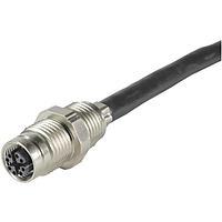 Cáp Cảm Biến / Cáp Bộ Chuyển Động M12 X-code Đầu Đơn, 8 chân, Đầu Nữ Dẫn Qua Bảng Điều Khiển, (4x2xAWG26/7) Cat7a, PUR màu vàng, 1.5m HARTING 21330800850015