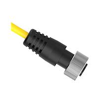 Banner Engineering QDC-5100 Sensor Cables / Actuator Cables Cordset 7/8 in Single Ended; 4-pin Straight Female Connector with Shield; 30.5 m (100.04 ft) in Length; Yellow PVC Jacket, Nickel-Plated Brass Nut