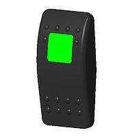 Bộ truyền động V-Series công tắc gạt đen Contura II, có ống kính màu xanh lá cây Carling Technologies VVAKB00-000