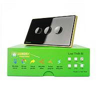 HUNONIC HNPRE03CD BLE高级触摸开关，3矩形按钮 (Black)