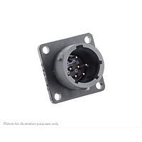 Eaton Souriau-Sunbank UTSX010D98PY Receptacles Square flange receptacle, without backshell, with 6 male PCB contacts, IP68/69K in unmated conditions, keying Y