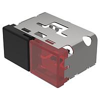 Thấu kính phần cứng chuyển mạch, 18 mm x 38 mm, phát sáng, Đen-đỏ, phẳng, Nhựa EAO 03-902.0/2