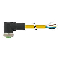 Cáp Cảm Biến / Cáp Bộ Chuyển Động Mini (7/8) 5 chân, Đầu Cái 90 độ có Cáp, PVC 5x16AWG vàng UL/CSA, STOOW 3m Murrelektronik 7700-A5031-UBD0300
