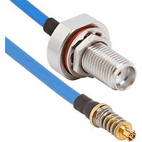 Amphenol SV Microwave FV67SMPM-085-FBSMA-180 RF Cable Assemblies VITA 67.1/2 SMPM to SMA BKHD F 18"Cable