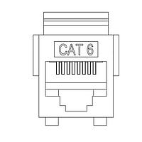 Đầu Nối RJ45 Mô-đun Không Chắn Màn Có Tab Bảng 50u Kycon KLAPX-CPLR-N-88-50