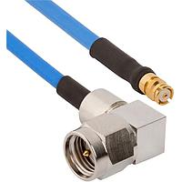 Amphenol SV Microwave FRSMP-085-MRSMA-060 RF Cable Assemblies SMP R/A F SMA R/A M 6"Cable