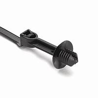 HellermannTyton 157-00196 Fir Tree 1-Pc Cable Tie/Offset Fir Tree w/Disc, 25 mm, FT6, 9.6"L, 50lb Tensile, PA66HIRHSUV, Black,