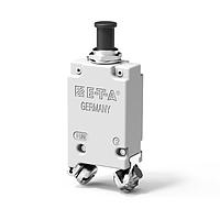 E-T-A Circuit Breakers 412-K14-N2-20A Circuit Breakers Single pole high performance thermal circuit breaker with tease-free, trip-free, snap action mechanism and push/pull on/off manual actuation (M-type TO CBE to EN 60934). An indicator band on the push button clearly shows the tripped/off position. Thr