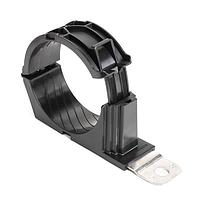 HellermannTyton 151-03122 Cable Mounting & Accessories Ratchet P-Clamp, 2.48 - 3.15" Bundle Dia, 180  Short, 0.33" Hole Dia, PA66HIRHSUV/SS304, Black,90/ctn