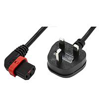 Dây Nguồn AC có Khóa C13+ góc phải, phích cắm UK, H05VV-F, 3x1.00 mm vuông, 3 m, Màu Đen Schaffner IL13P-R-UK1-H05-3100-300
