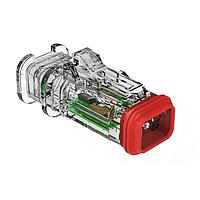 Amphenol SINE Systems AT06-2S-LED24VR1-OMC Connectors 2 Position LED Overmold Plug, 24V, Reduced Diameter Seal, Socket, Integrated Diode, RVP Circuit, Green LED, Clear Endcap, Clear Body