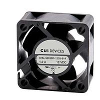 Same Sky (formerly CUI Devices) CFM-3828BF-1120-468 Axial dc axial fan, 38 mm square, 28 mm, 12 Vdc, ball, 12000 RPM, 11.26 CFM