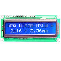 Màn hình ký tự LCD 2x16, 5.56mm, đèn LED xanh trắng B./L. DISPLAY VISIONS EA W162B-N3LW