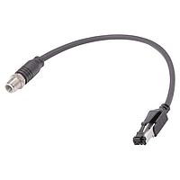 HARTING 09480222011014 Ethernet Cables / Networking Cables M12 D-code Overmolded Cable Assembly, straight male to RJ45, EtherRail Flex (4xAWG22/7), black, 1.4m