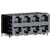 Jack mạng từ RJ45 10/100/1000 Base-T 2x4 Góc vuông Không qua lỗ xuyên Abracon ARJM24A1-547-AB-EW2