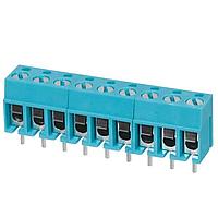 Khối đầu cuối cố định, loại vít, 5.00, ngang, 9 cực, CUI Xanh dương, vít rãnh, gắn PCB Same Sky (formerly CUI Devices) TB001-500-09BE
