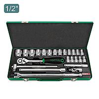 TOPTUL GCAD2404 DR. Socket Set - Satin (1/2", 24 PCS)