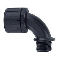 HellermannTyton 166-90102 Elbow, 90 Degree HelaGuard Non-Metallic IP66 Fitting, 90-Elbow, NPT Thread, 1.50" Dia, PA66, Black, 2/pkg