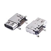 Đầu cắm USB C 3.1, Đầu cắm R/A Đứng, SMT, 24 chân Adam Tech USB-C32-S-RU-CS4-BK-TR