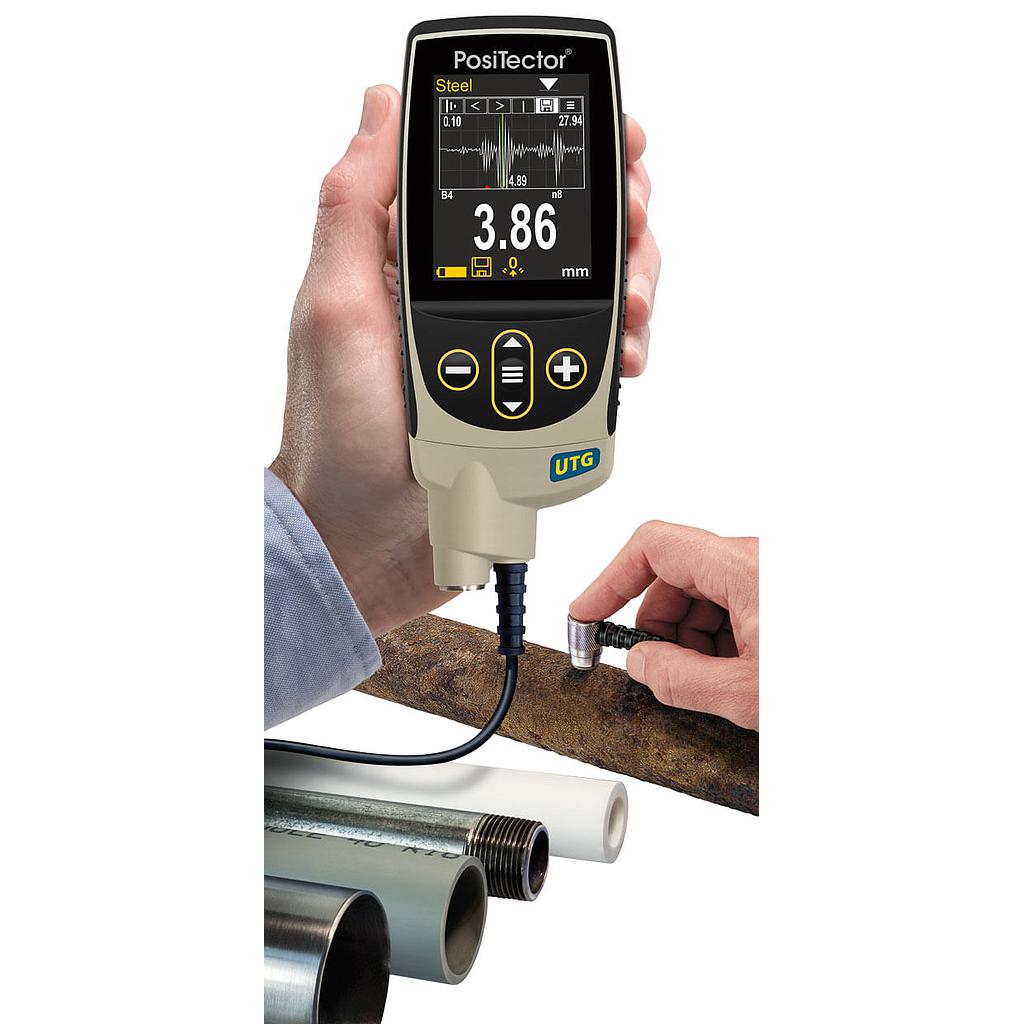 Handheld ultrasonic thickness measuring instrument for industrial inspection