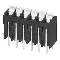 Same Sky (formerly CUI Devices) TBLH10V-350-06BK Fixed Terminal Blocks Terminal block, screwless, High Temp, 3.5, Vertical, 6, Black w Gray Button