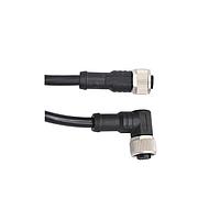 Amphenol LTW MSDP04FL-SDPFR-SB002 Sensor Cables / Actuator Cables M12 Circular Metric Connector, D Code, Plastic, 4A, 04 pins, Female Connector, Female Contact, Straight-to-Right Angle, Screw Thread, Overmolded Double Ended, Length 2000mm, IP68 / IP69K