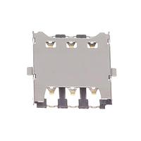 Đầu nối thẻ Nano SIM đẩy kéo, 6 chân, SMT, độ dày 1.35mm, mạ vàng 15u", có chốt, không có công tắc, T&R GCT (Global Connector Technology) SIM8050-6-0-14-01-A