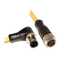 Mueller C4BC05M010 Sensor Cables / Actuator Cables M12 Cordset, 4-Pos Male Right Angle-Female Straight, 22 AWG, 10M