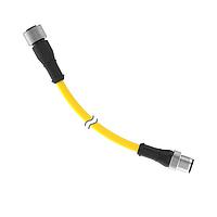 Banner Engineering DEE8-51D Sensor Cables / Actuator Cables Cordset: Double Ended M12; 11-pin Straight Male; 11-pin Straight Male; 0.3 m 12x24 Yellow PVC Jacket; Nickel-Plated Brass Coupling Nuts