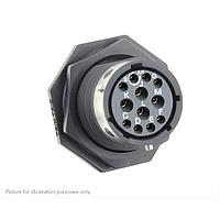 Ổ cắm đai ốc khóa, không có vỏ bảo vệ phía sau, với 12 tiếp điểm hàn cái, IP68/69K trong điều kiện chưa kết nối, khóa X Eaton Souriau-Sunbank UTGX714E12SX