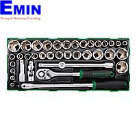 Bộ tuýp và cần siết TOPTUL GTB3819 (38 chi tiết, 1/2"")