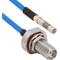 Amphenol SV Microwave FBSMA-085-S12DSMPM-060 RF Cable Assemblies SMA BKHD F  SMPM (Size 12) 6"Cable