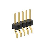 Amphenol Commercial Products G801MB303018EU Pin Strip Pin Header 2.54mm Pitch R/A SMT,1x5Pin,FULL G/F,NY6T,W/LOCATED POST