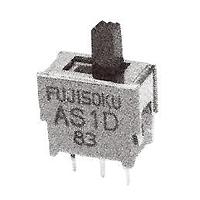 Nidec Components AS1E-5M-10-Z ハイパーミニチュアスライドスイッチ SPDT、ON-OFF-ON、スライド、右角度PC端子、ピッチ0.2インチ、50mA @ 60V AC/DC