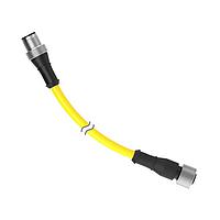 Banner Engineering DEE8-41D Sensor Cables / Actuator Cables Cordset: Double Ended M12; 8-pin Straight Female; 4-pin Straight Male; 0.31 m 5x22 Yellow PVC Jacket; Nickel-Plated Brass Coupling Nuts