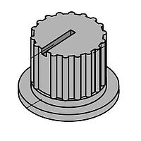 NKK Switches AT3009A NR01シリーズ用ロータリー ブラックノブ