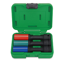 TOPTUL GDAI0304 3PCS 1/2" DR 6PT Flank Extra Long Thin Wall Deep Impact Socket Set